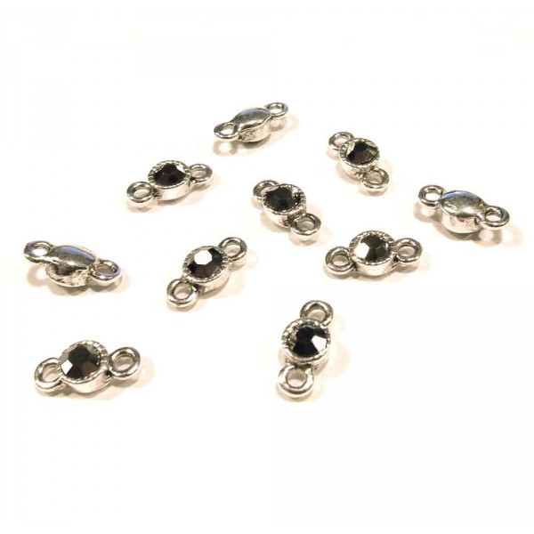 10x silber- Jet-hematitfarbene Schmuckverbinder 10x5mm Kettenverbinder - Schmuckzubehör - Leisure-Beads DIY