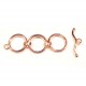 1x rosegoldfarbener Knebelverschluss Ringreihe 48x14,5mm - rosegoldfarbenes Schmuckzubehör