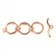 1x rosegoldfarbener Knebelverschluss Ringreihe 48x14,5mm - rosegoldfarbenes Schmuckzubehör - Leisure-Beads DIY