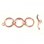 1x rosegoldfarbener Knebelverschluss Ringreihe 48x14,5mm - Schmuckzubehör