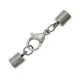 1x Edelstahl Verschluss zum Einkleben 30x6m innen 5mm, Endkappe 8x6mm mit Karabiner - Schmuckzubehör Endkappe - Leisure-Beads DIY