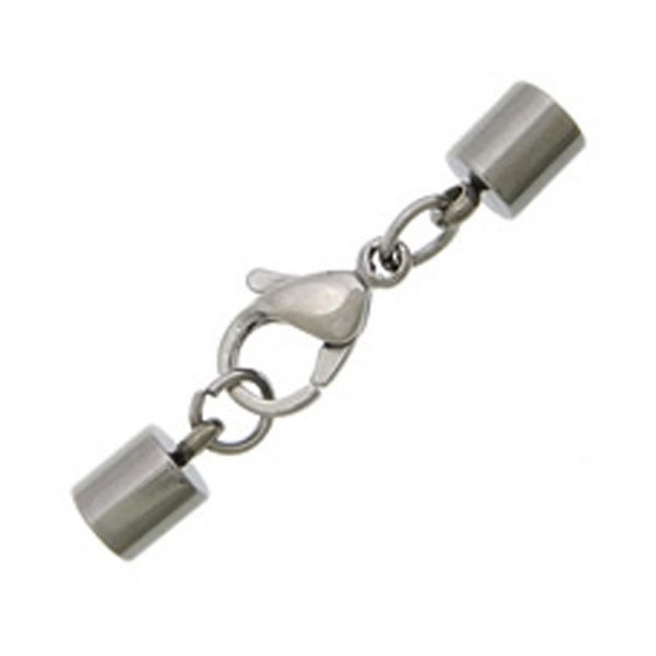 1x Edelstahl Einklebverschluss Innen 5mm 30x6mm - Schmuckzubehör Endkappe - Leisure-Beads DIY