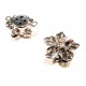 1x silberfarben Blumen Strass Kastensteckverschluss 12x14mm - Schmuckzubehör Schmuckverschluss