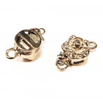1x silberfarben Blumen Kastensteckverschluss 15x10mm - Schmuckzubehör Schmuckverschluss