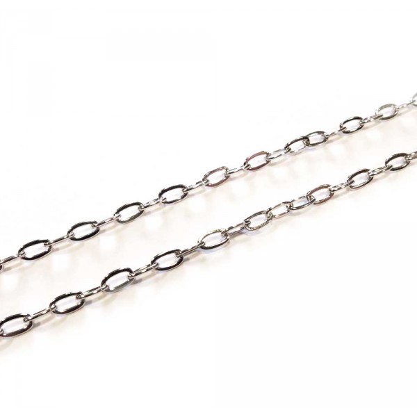 1m Edelstahl Kette 4,5x2,5mm silberfarbene Schmuckkette ovale Gliederkette - Schmuckzubehör - Leisure-Beads DIY