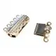 5-Strang Edelstahl Kastensteckverschluss 19,5x14,5mm silberfarben - Schmuckzubehör - Leisure-Beads DIY