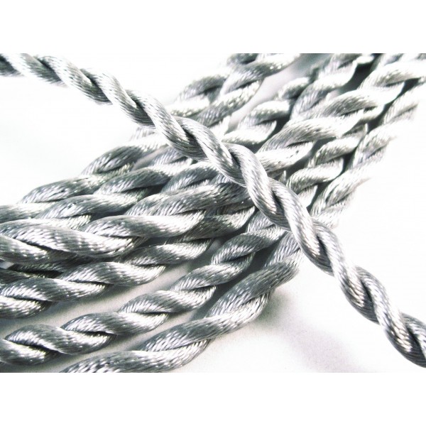 1m hellgraue Kordel 4mm hellgraues Schmuckband - Schmuckzubehör Kordel für Halsband