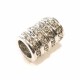 1x silberfarben Strass Magnetverschluss 14x10mm innen 7mm Zylinder - Schmuckzubehör