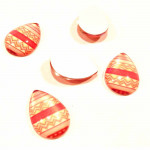 2x Osterei Klebstein 13x18x4,50mm rottöniges Cabouchon Eierform - Bastelbedarf Ostern