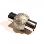 1x Edelstahl Magnetverschluss Innen 6mm 20x12mm silberfarben Stardust- Schmuckzubehör