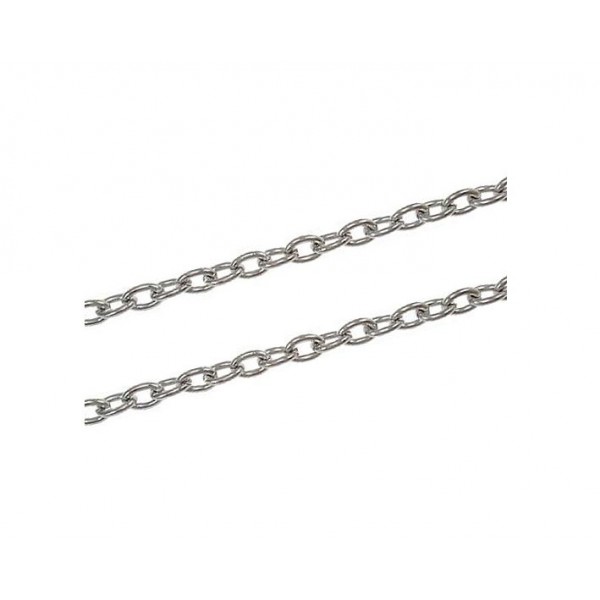 1m silberfarbene Gliederkette 4x3x0,8mm - Schmuckzubehör - Leisure-Beads DIY