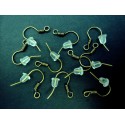 10x bronzefarben Ohrfedern 16x18mm Ohrhaken mit Stopper - Schmuckzubehör Ohrringe