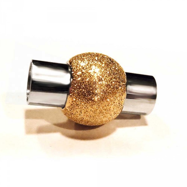 1x Edelstahl Magnetverschluss Innen 6mm 20x12mm goldfarben Stardust- Schmuckzubehör - Leisure-Beads DIY