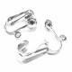 2x hellsilberfarbene Ohrclips 15x8mm - Schmuckzubehör Ohrclips basteln