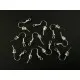 10 Stück Ohrfedern ca. 19x20mm silberfarben mit Stopper - Schmuckzubehör zum Ohrringe selbermachen - Leisure-Beads DIY