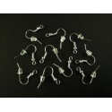 10x silberfarben Ohrfedern 18x19mm mit Stopper - Schmuckzubehör