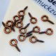 20x kupferfarben Schmuckhaken 8x4mm Perlenhaken kupferfarben Anhängerhaken mit Gewinde - Schmuckzubehör