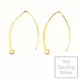 2x vergoldete 925 Sterling Silber Ohrhaken 42mm - Schmuckzubehör aus 925 Silber - Leisure-Beads DIY