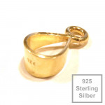1x vergoldete 925er Collierschlaufe 12x6x4mm Sterling Silber - Schmuckzubehör