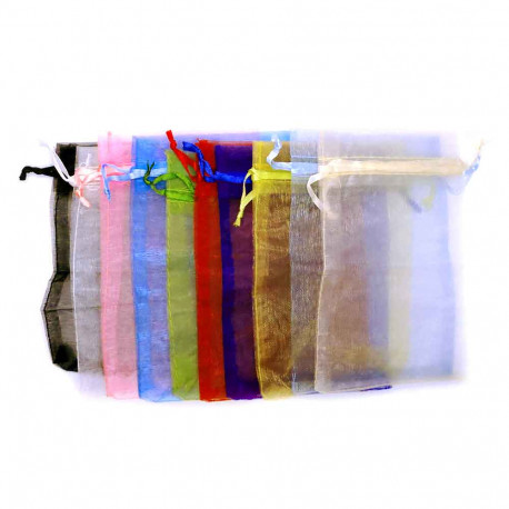 Leisure-Beads - 10x Organzasäckchen 10x15cm im Mix Organzabeutel - Schmuckzubehör Schmuckverpackung