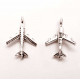 1x silberfarbenes Flugzeug 23x15mm Schmuckanhänger - Schmuckzubehör