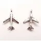 1x silberfarbenes Flugzeug 23x15mm Schmuckanhänger - Schmuckzubehör - Leisure-Beads DIY