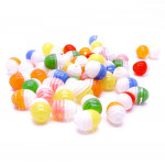 50 bunt gestreifte Resin Perlen 9x12mm ovale Form Perlenmix - Resin Schmuckzubehör