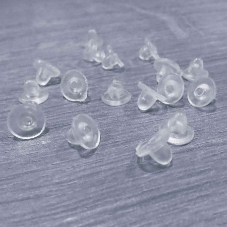 Leisure-Beads - 10x transparente Polster für Ohrclips 6x8mm - Schmuckzubehör Ohrclips