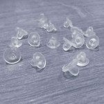 10x transparente Polster für Ohrclips 6x8mm - Schmuckzubehör Ohrclips