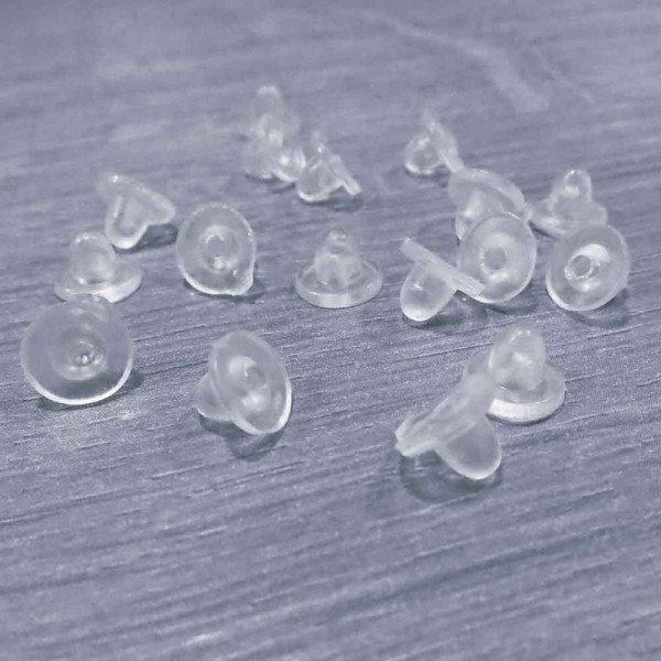 10x transparente Polster für Ohrclips 6x8mm - Schmuckzubehör Ohrclips - Leisure-Beads DIY
