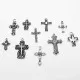 10 silberfarbene Kreuz Anhänger 20-35mm im Mix - Schmuckzubehör - Leisure-Beads DIY