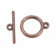 1x kupferfarben Knebelverschluss Ringteil 15mm Toggle - Schmuckubehör