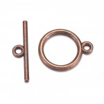 1x kupferfarben Knebelverschluss Ringteil 15mm Toggle - Schmuckubehör