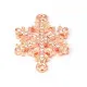 1x rosegoldfarben Strass Schneeflocken Kettenverbinder 33x21,5mm Zwischenstück mit 2 Ösen - Schmuckzubehör - Leisure-Beads DIY