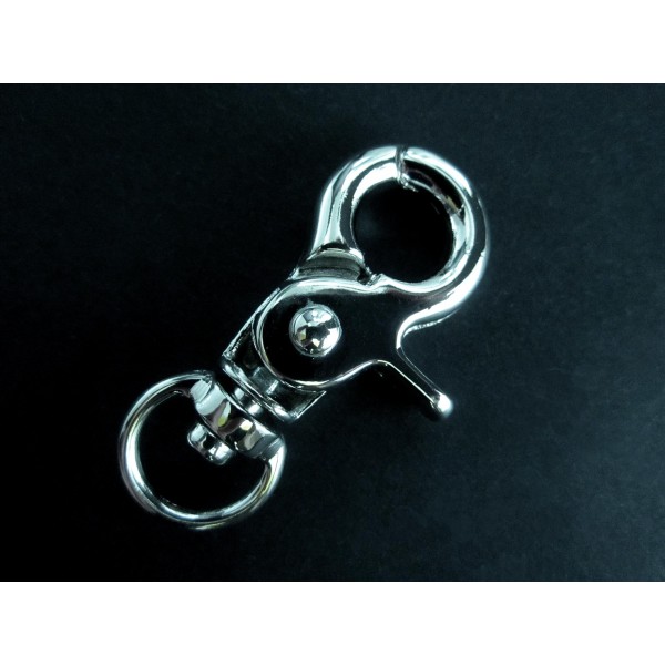1x Karabinerhaken 46x25mm silberfarben - Schmuckzubehör - Leisure-Beads DIY