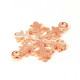 1x rosegoldfarben Strass Schneeflocken Kettenverbinder 33x21,5mm Zwischenstück mit 2 Ösen - Schmuckzubehör