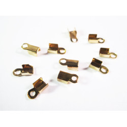 Leisure-Beads - 10x goldfarben Endkappe 6x2mm Schmuckbandklemme - Schmuckzubehör