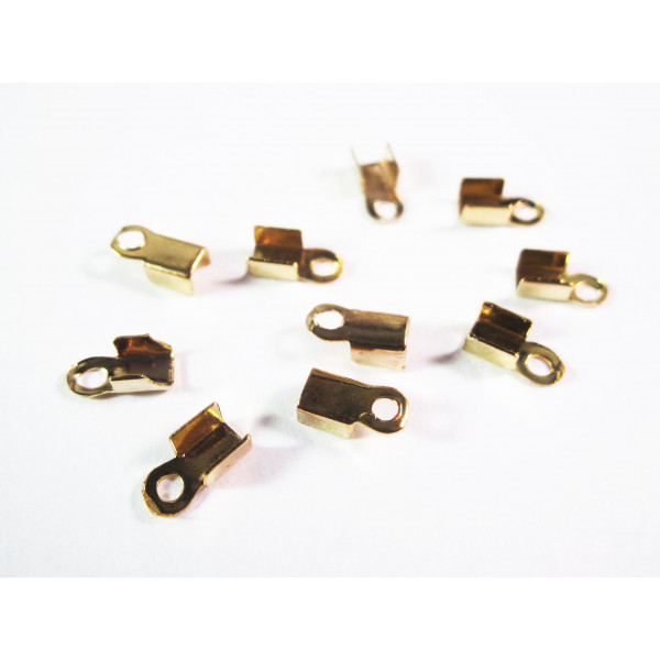 10x goldfarben Endkappe 6x2mm Schmuckbandklemme - Schmuckzubehör - Leisure-Beads DIY