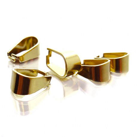 Leisure-Beads - 2x Edelstahl Collierschlaufe 10x5mm goldfarben Anhängerhaken - Schmuckzubehör Collierschlaufe