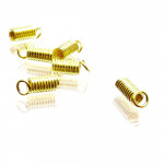 10x goldfarben Spiralendkappe Innen 2mm 7x3mm Einklebhülsen - Schmuckzubehör