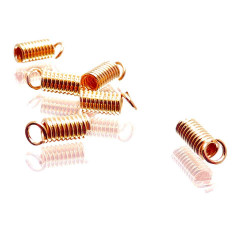 10x Rosegoldfarben Spiralendkappe 7x3mm Innen 2mm rosegoldfarben Einklebkappen - Schmuckzubehör