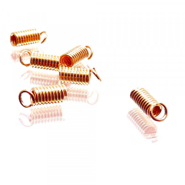 10x Rosegoldfarben Spiralendkappe Innen 2mm 7x3mm Einklebkappen - Schmuckzubehör - Leisure-Beads DIY