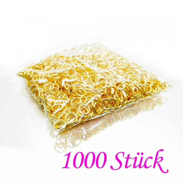 1000x goldfarbener Biegering 4mm x 0,7mm x Binderinge - Schmuckzubehör Biegering - Leisure-Beads DIY
