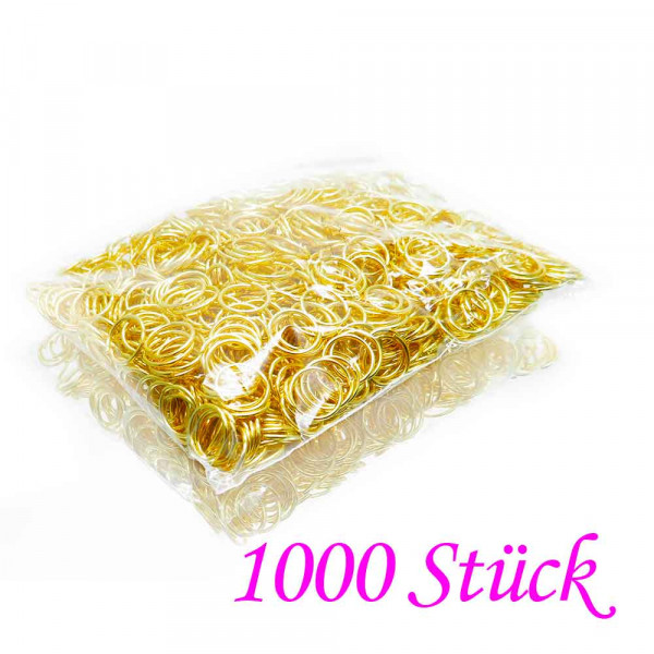 1000x goldfarbener Biegering 8mm x 0,8mm x Binderinge - Schmuckzubehör Biegering - Leisure-Beads DIY