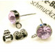 2x rosa Edelstahl Strass Ohrstecker mit Öse 15x9x7mm - Schmuckzubehör Ohrringe basteln