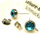 2x türkisfarbene Edelstahl 316 Strass Ohrstecker mit Öse 15x9x7mm - Schmuckzubehör Ohrringe basteln