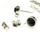 2x jet Edelstahl Strass Ohrstecker mit Öse 15x9x7mm - Schmuckzubehör Ohrringe basteln