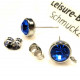 2 Stück blaue Edelstahl 316 Strass Ohrstecker mit Öse 15x9x7mm - Schmuckzubehör Ohrringe basteln