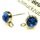 2 Stück blaue Edelstahl 316 Strass Ohrstecker mit Öse 15x9x7mm - Schmuckzubehör Ohrringe basteln - Leisure-Beads DIY