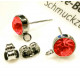 2x rote Edelstahl Strass Ohrstecker mit Öse 15x9x7mm - Schmuckzubehör Ohrringe basteln